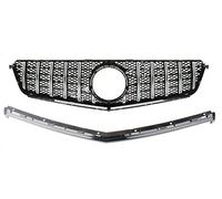 Griglia Anteriore Anteriore Corsa Paraurti Auto Grill Bar Coperchio Superiore Per Mercedes Per Benz W204 Classe C C63 Per AMG 2009 2010 2011 2012 2013 2014 Per GT Griglia Radiatore(Silver 2012-2014)