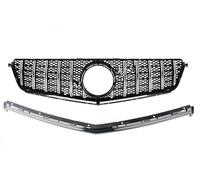 Griglia Anteriore Anteriore Corsa Paraurti Auto Grill Bar Coperchio Superiore Per Mercedes Per Benz W204 Classe C C63 Per AMG 2009 2010 2011 2012 2013 2014 Per GT Griglia Radiatore(Silver 2008-2011)