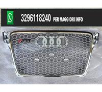 GRIGLIA ANTERIORE AUDI A4 rs4 B8 2007-2012 CORNICE CROMATA E INTERNO GRIGIO