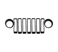 Griglia Anteriore Auto 1 Set Per Jeep Per Wrangler JL Per JLU 2018 19 20 21 2022 Accessori Esterni Griglia Anteriore A Maglie Inserto Griglia Copertura Faro Nero Griglia Radiatore