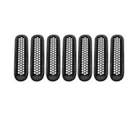 Griglia Anteriore Auto Per Jeep Per Wrangler JK 2007-2015 2 Porte E Unlimited 4 Inserti A Clip Per Griglia Di Protezione 7 Pezzi Griglie Anteriori Paraurti(Shiny black 7pcs)