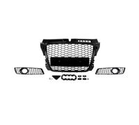 Griglia anteriore dell'auto Per A38P 2009-2012 | Kit griglia da corsa per paraurti anteriore standard e 2x fendinebbia nero lucido Magickit stile RS3 a nido d'ape