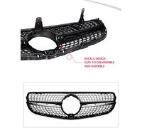Griglia Anteriore Diamante Car Styling Griglia Paraurti Anteriore Radiatore Griglie Radiatore Sportive Per Benz GLC W253 X253 C253 GLC200 GLC250 2015-2019 Griglia Radiatore(Argento)
