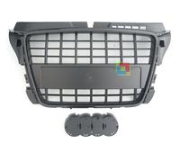 GRIGLIA ANTERIORE NERA AUDI A3 8P 2008-2012 LIFT CALANDRA S3 IN ABS SENZA STEMMA