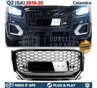 GRIGLIA Anteriore PER Audi Q2 SQ2 16-20 Calandra NIDO D'APE Nero Lucido Sport