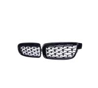 Griglia Anteriore Per BMW Serie 3 F30 F35 F31 2012-2018 Meteor Style Diamond Racing Una Coppia Griglie Cromate A Doppio Rene Paraurti Griglia(Glossy Blk)