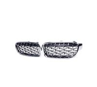 Griglia Anteriore Per BMW Serie 3 F30 F35 F31 2012-2018 Meteor Style Diamond Racing Una Coppia Griglie Cromate A Doppio Rene Renino Griglia Anteriore(Argento)
