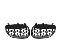 Griglia Anteriore Per BMW Serie 5 E60/E61 325i 2004-2009 Paraurti Anteriore Cromato Griglie Del Cofano Stile Diamonds Griglie A Lamelle Stile Single Line Griglie Renali Anteriori(Diamond-Chrome Black)