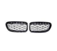 Griglia Anteriore Per BMW Serie 5 F10 F11 F18 520i 523i 528i 520d 530d Griglia A Doppio Rene Diamantata Paraurti Anteriore Auto Sportiva Corsa Griglie Inserti In Maglia Rete Anteriore(Black andSliver)