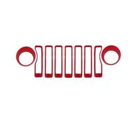 Griglia Anteriore Per Jeep Per Wrangler JL JLU 2018-2022 9 Pezzi Inserto Griglia A Rete + Copertura Faro E Luce Di Direzione Griglia Scudo Anteriore(Rosso)