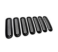 Griglia Anteriore Per Jeep Per Wrangler Per Wrangler Per Unlimited 2007-2015 1 Set/7 Pezzi Kit Inserti Griglia Anteriore Centrale Paraurti Mascherine Protezione(Matte Black-7pcs)