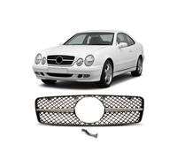 Griglia Anteriore Streckgitter Cromata Nera Per Mercedes-Benz CLK W208 1997-2002