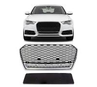 Griglia Anteriore Wabengitter Argento & Nero Lucido Per Audi A6 C7 4G 2015-2018