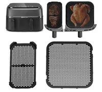 Griglia antiproiezione per Philips 3000 Dual Basket,2 pezzi riutilizzabili accessori Air Fryer stampo Air Fryer piatto silicone Air Fryer per Philips 3000 Series NA350 e 5000 Series NA550 6L/3L