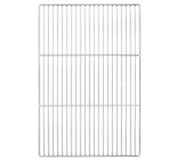 Griglia argentata in acciaio inox, 60 x 40 cm, accessorio rettangolare per barbecue, giardino, terrazza, balcone, resistente al calore e facile da pulire, ideale per barbecue, campeggio e barbecue
