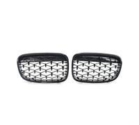 Griglia Auto Griglia Paraurti Per BMW Serie 1 Per F20 M140i 118d Per F21 2012-2014 Griglia Anteriore Per Auto Griglie Stile Diamanti Nero Lucido(Diamond-Chrome Black)