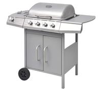 vidaXL Griglia Barbecue a Gas 4+1 Fornelli Argento