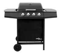 Griglia Barbecue a Gas con 4 Bruciatori Nera