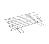 Griglia barbecue accorciabile 52-62x40 cm con manici pieghevoli, in acciaio inossidabile 18/8