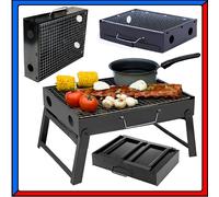 Griglia Barbecue BBQ Portatile a Carbone Carbonella Valigetta Campeggio