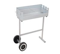 Griglia Barbecue Con Ruote a Carbonella BBQ Carbon 52X25X63cm Acciaio Inox