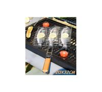 GRIGLIA BARBECUE DOPPIA 20X32CM GRILL ANTIADERENTE BRACE CAMINO PER PESCE CARNE