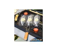 GRIGLIA BARBECUE DOPPIA 25X37CM GRILL ANTIADERENTE FORNACELLA BRACE PESCE CARNE