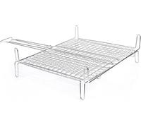 Griglia Barbecue Doppia a Rete Bombata con Piedi in Filo di Acciaio Cromato, Graticola Resistente e Versatile per Grigliate Perfette (22x22 cm)