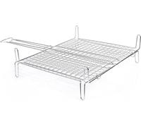 Griglia Barbecue Doppia a Rete Bombata con Piedi in Filo di Acciaio Cromato, Graticola Resistente e Versatile per Grigliate Perfette (22x27 cm)