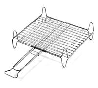 Griglia barbecue Ompagrill A13540 rete doppia con piedi Cromo lucido