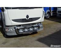 Griglia Barra + Passo Pastiglie + Lato LED per Renault Midlum Lucido Acciaio
