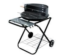 Griglia BBQ a carbone rotonda pieghevole con ruote in acciaio cromato UK