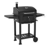 Griglia BBQ A Carbonella Dellonda E Carrello Con 2 Mensole Laterali Nere DG283