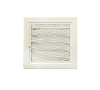 Griglia Bocchetta 18x18cm BIANCA con RETE e Serranda Regolabile per Caminetto