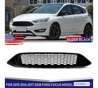 Griglia centrale anteriore superiore a nido d'ape compatibile con Ford Focus S SE ZETEC 2015-2017 Griglia in rete di ingresso aria nera lucida aftermarket