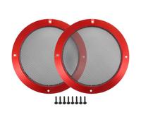 Griglia Copri Altoparlante per Auto da 6.5" con Viti Rosse e Nere - 2 Pezzi