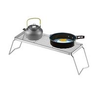 Griglia da forno pieghevole 46 x 16 cm con supporto per braciere e plancha. Design ergonomico e resistente ai grassi. Ideale per grigliare verdure, pollo, grigliate, barbecue, campo