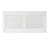 Griglia d'aria in acciaio per il ritorno dell'aria, ideale per soffitto e parete laterale, HVAC, con schermo anti-insetti (20 x 10 cm, bianco)
