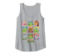 Griglia del Gruppo Teenage Mutant Ninja Turtles in difficoltà Canotta, Donna, Grigio Melange, XXL