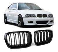 Griglia del radiatore a doppia barra lucida per prestazioni adatta per BMW E46 L