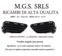GRIGLIA DESTRA e o sinistra PARAURTI NERA CHIUSA BMW X3-F25 LCI (04/14-07/17)
