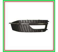 Griglia Destra Paraurti Nera-Con Sede Fendi-Con Modanatura Cromata Mod S4 Audi A