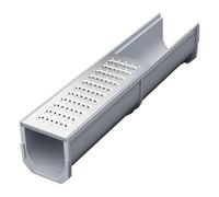 Griglia di drenaggio a troppo pieno, kit di canaletta di drenaggio rivestita in acciaio inox, canaletta di drenaggio for acqua piovana con griglia, canaletta di drenaggio in cemento for interni ed est