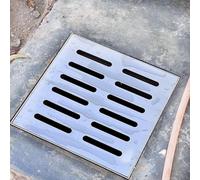 Griglia di drenaggio antiscivolo in acciaio inox per grondaie esterne, bacino quadrato di cattura, gestione dell'acqua piovana (40 x 40 x 3 cm), resistente alle intemperie