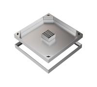 Griglia di drenaggio in Acciaio Inossidabile con Base, Copertura per pozzetto in metallo, Tombino Carrabile, Pozzetto Giardino Esterno da, Adatta per Cucina e Strada(40 * 40cm/15.7 * 15.7in)
