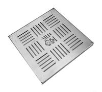 Griglia di drenaggio in acciaio inox con telaio, finitura spazzolata antiscivolo per vialetto, giardino e spazio pubblico per la gestione dell'acqua piovana (300 x 300 x 20 x 2 mm)