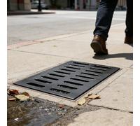 Griglia di drenaggio in metallo resistente, rinforzata, in ferro duttile, per uso commerciale e industriale, capacità di carico da 1 a 80 tonnellate, dimensioni 24 x 15 x 1,2 cm e 60 x 38 x 3 cm