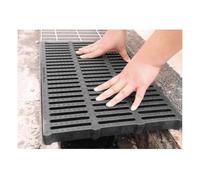 Griglia di drenaggio in plastica, Copertura for scarico da esterno nera, dimensioni multiple(50cm x 25cm x 3cm)