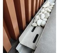 Griglia di drenaggio per verande e piscine, ampia lastra di cemento, copertura superiore a ciottoli, 100 x 16 x 25 cm, ideale per giardini e scarichi laterali