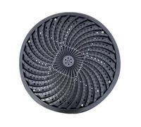 Griglia di Drenaggio Rotonda, Coperchio e Telaio per Fossa Settica in Resina, Staffa in Acciaio Inossidabile, Blocca Foglie e Detriti, per Cortili, Prati, Giardini, Parchi